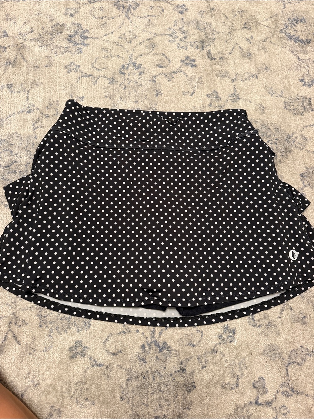 Dona Jo Polka Dot Tiered Ruffle Skort - Black/White - Picture 2 of 6